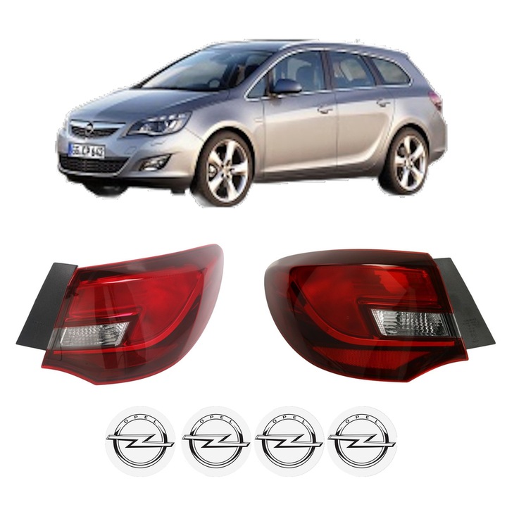 Set Stopuri Spate Stanga Dreapta OPEL ASTRA J Sports Tourer (P10) din 2010-2015, Auto, DEPO, 4x Stickere auto cu OPEL
