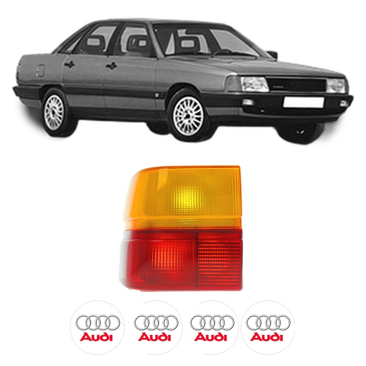 Lampa Stop Spate Stanga AUDI 100 C3 Saloon (443, 444) din 1982-1991, Auto, DEPO, 4x Stickere auto cu AUDI