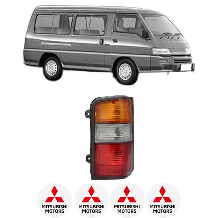Lampa Stop Spate Dreapta MITSUBISHI L 300 III Bus (P0_W, P1_W, P2_W, P3_W) din 1986-2004, Auto, DEPO, 4x Stickere auto cu MITSUBISHI
