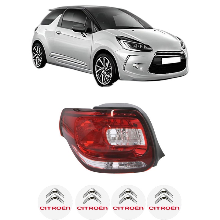 Lampa Stop Spate Stanga CITROEN DS3 (SA_) din 2009-2015, Auto, DEPO, 4x Stickere auto cu CITROEN