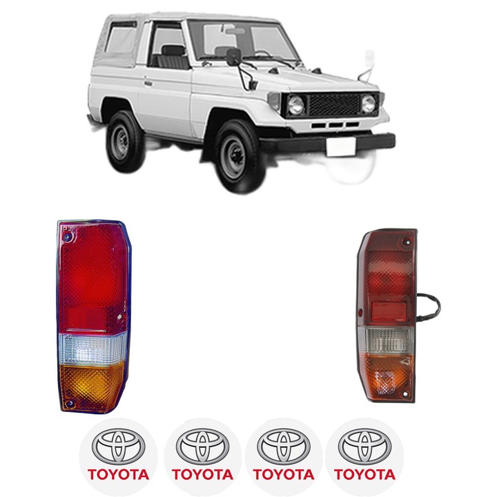 Set Stopuri Spate Stanga Dreapta TOYOTA LAND CRUISER Hardtop (_J7_) din 1990-2001, Auto, DEPO, 4x Stickere auto cu TOYOTA