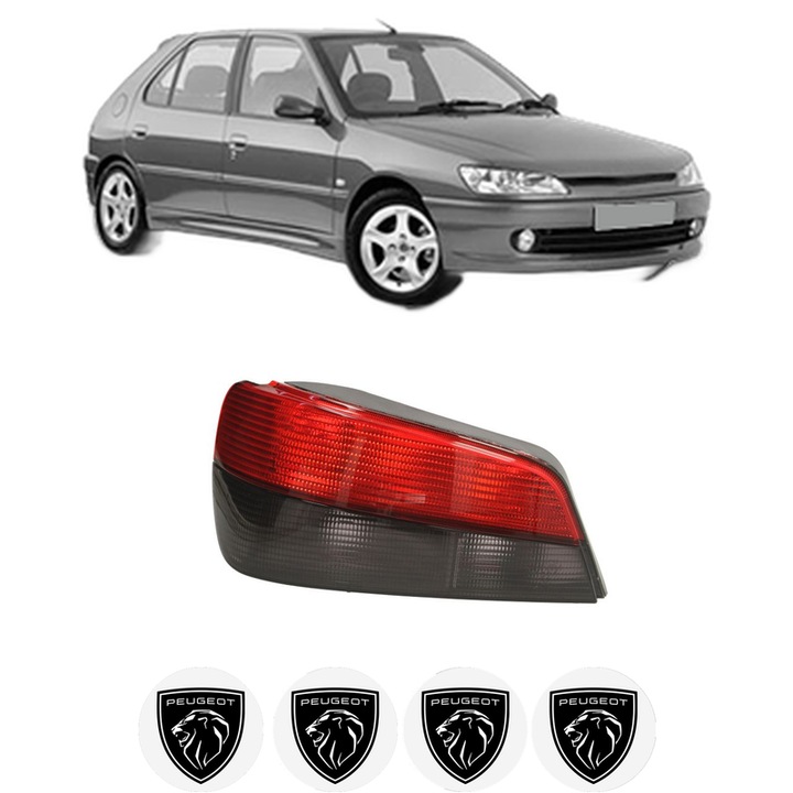 Lampa Stop Spate Stanga PEUGEOT 306 Hatchback (7A, 7C, N3, N5) din 1993-2002, Auto, DEPO, 4x Stickere auto cu PEUGEOT