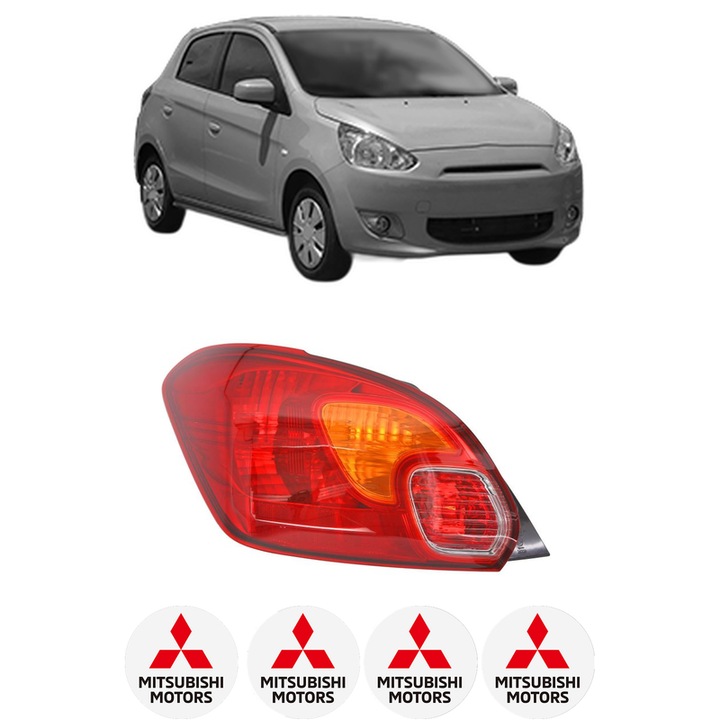Lampa Stop Spate Stanga MITSUBISHI MIRAGE / SPACE STAR VI Hatchback (A0_A) din 2012-2020, Auto, DEPO, 4x Stickere auto cu MITSUBISHI