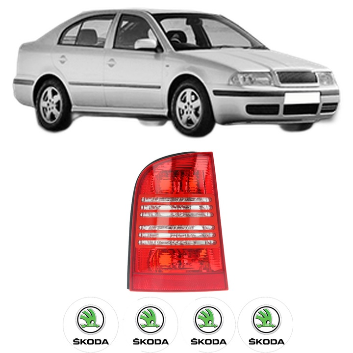 Lampa Stop Spate Stanga SKODA OCTAVIA I (1U2) din 1996-2010, Auto, DEPO, 4x Stickere auto cu SKODA