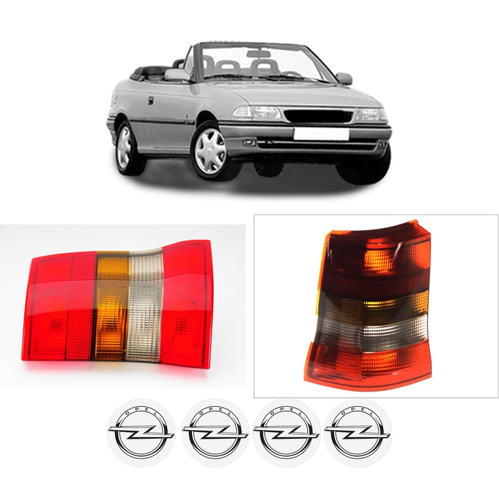 Set Stopuri Spate Stanga Dreapta OPEL ASTRA F Convertible (T92) din 1993-2001, Auto, DEPO, 4x Stickere auto cu OPEL