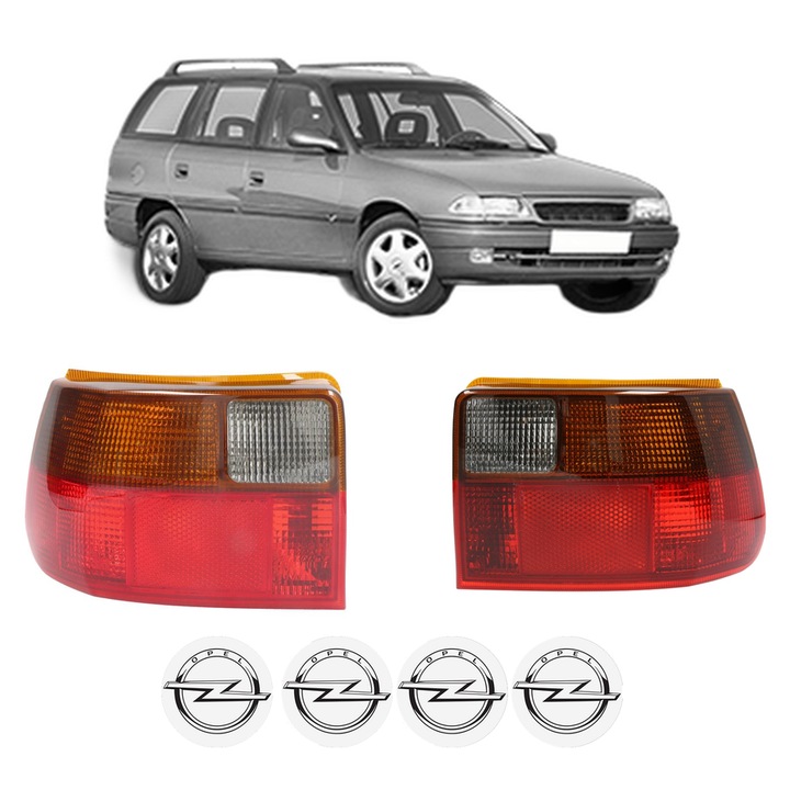 Set Stopuri Spate Stanga Dreapta OPEL ASTRA F CLASSIC Estate (T92) din 1998-2005, Auto, TYC, 4x Stickere auto cu OPEL