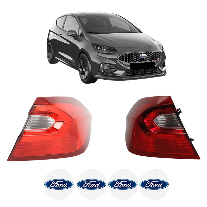 Set Stopuri Spate Stanga Dreapta FORD FIESTA VII (HJ, HF) din 2017-2022, Auto, DEPO, 4x Stickere auto cu FORD