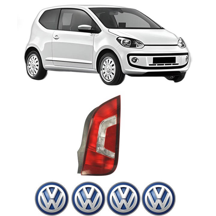 Lampa Stop Spate Dreapta Volkswagen UP! (121, 122, BL1, BL2, BL3, 123) din 2011-2023, Auto, DEPO, 4x Stickere auto cu Volkswagen