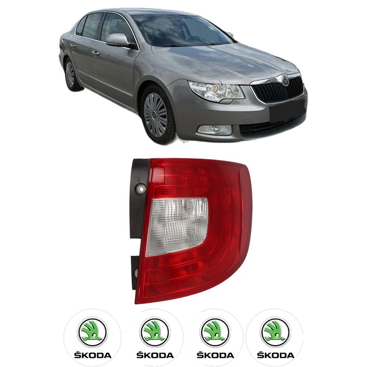 Lampa Stop Spate Dreapta SKODA SUPERB II (3T4) din 2008-2015, Auto, DEPO, 4x Stickere auto cu SKODA