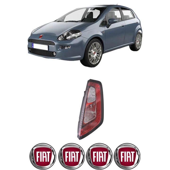 Lampa Stop Spate Dreapta FIAT PUNTO Hatchback Van (199_) din 2008-2012, Auto, DEPO, 4x Stickere auto cu FIAT