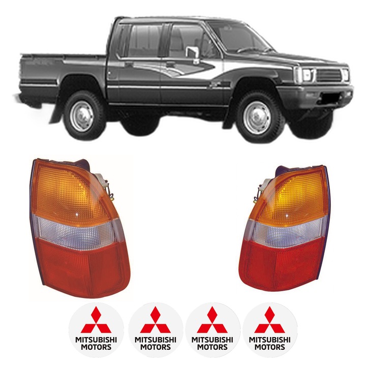Set Stopuri Spate Stanga Dreapta MITSUBISHI L200 (K3_T, K2_T, K1_T, K0_T) din 1986-1996, Auto, DEPO, 4x Stickere auto cu MITSUBISHI