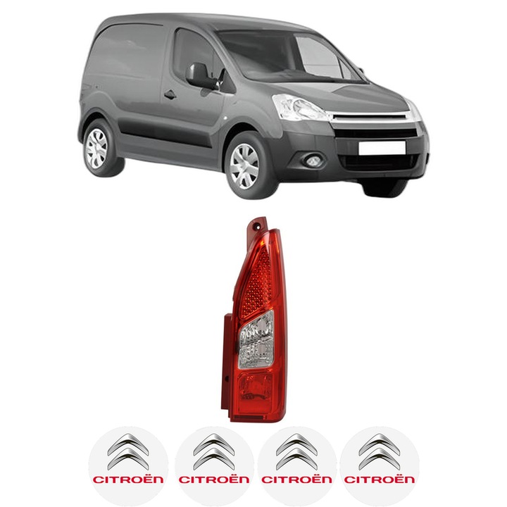 Lampa Stop Spate Dreapta CITROEN BERLINGO Box Body/MPV (B9) din 2008-2021, Auto, TYC, 4x Stickere auto cu CITROEN