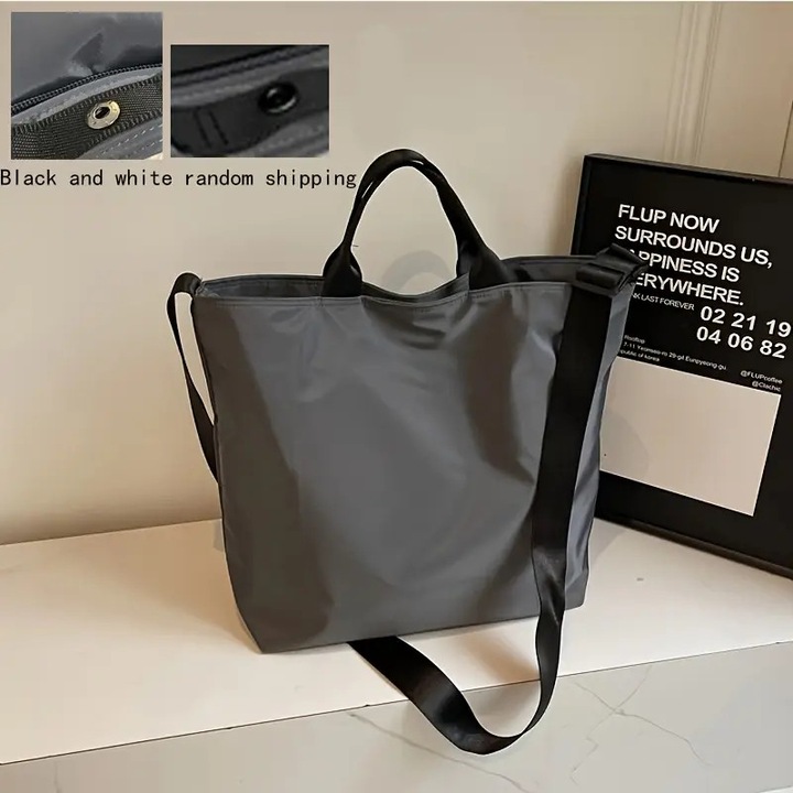 Vízálló nylon crossbody női táska, nagy kapacitású, szürke