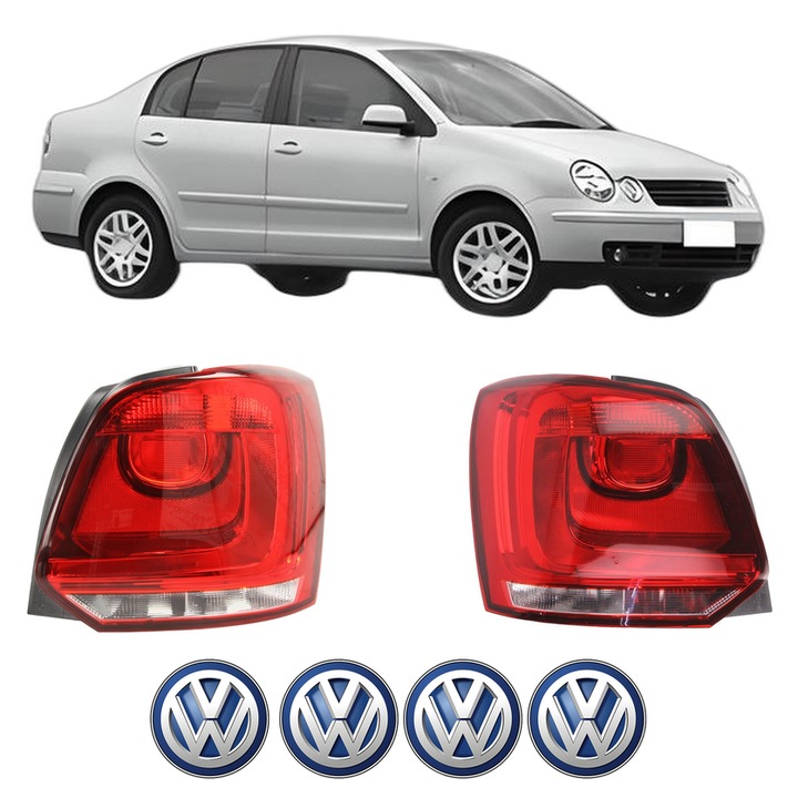 Set Stopuri Spate Stanga Dreapta Volkswagen POLO IV Saloon (9A4, 9A2, 9N2, 9A6) din 2002-2012, Auto, DEPO, 4x Stickere auto cu Volkswagen