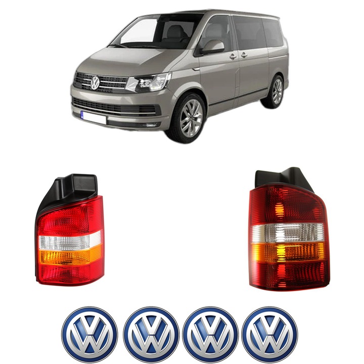 Set Stopuri Spate Stanga Dreapta Volkswagen TRANSPORTER T5 Bus (7HB, 7HJ, 7EB, 7EJ) din 2003-2015, Auto, DEPO, 4x Stickere auto cu Volkswagen
