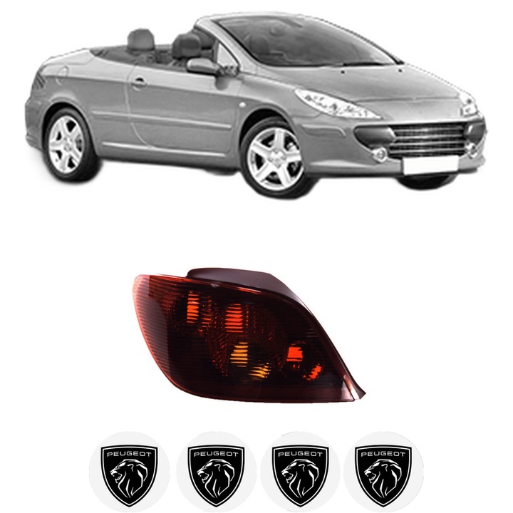Lampa Stop Spate Stanga PEUGEOT 307 CC (3B) din 2003-2009, Auto, DEPO, 4x Stickere auto cu PEUGEOT