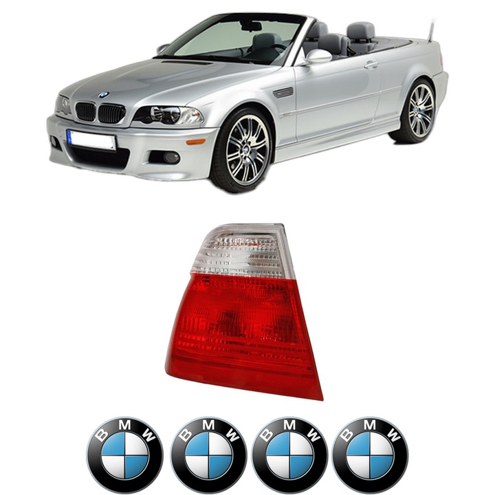 Lampa Stop Spate Stanga BMW Seria 3 Convertible (E46) din 2000-2007, Auto, TYC, 4x Stickere auto cu BMW