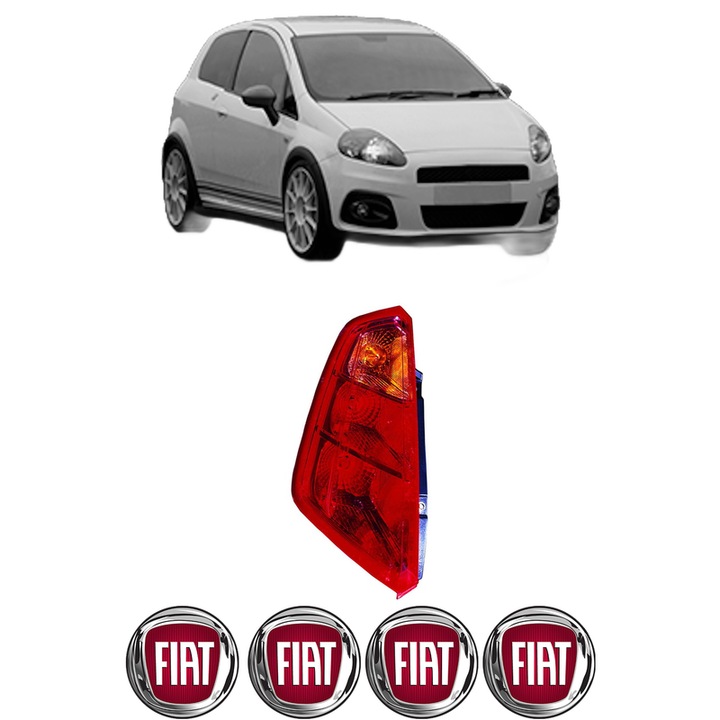 Lampa Stop Spate Stanga FIAT GRANDE PUNTO Van (199_) din 2006-2013, Auto, DEPO, 4x Stickere auto cu FIAT