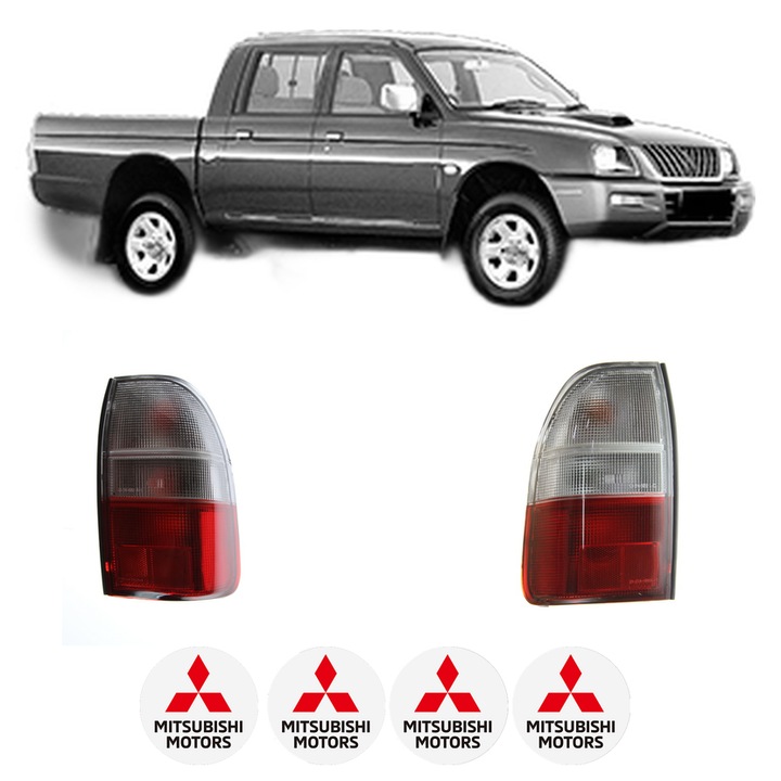 Set Stopuri Spate Stanga Dreapta MITSUBISHI L200 (K7_T, K6_T, K5_T) din 1996-2007, Auto, DEPO, 4x Stickere auto cu MITSUBISHI