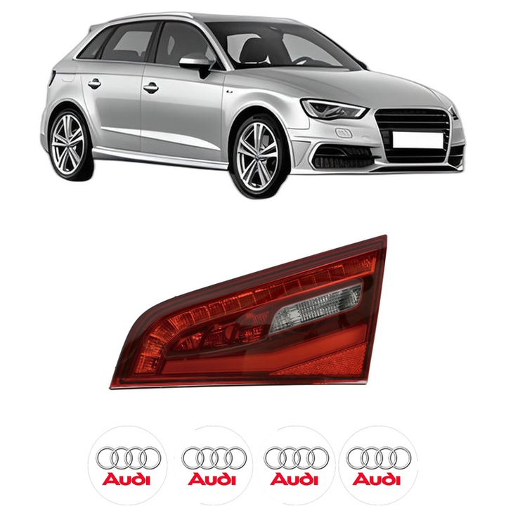 Lampa Stop Spate Dreapta AUDI A3 Sportback (8VA, 8VF) din 2012-2020, Auto, DEPO, 4x Stickere auto cu AUDI