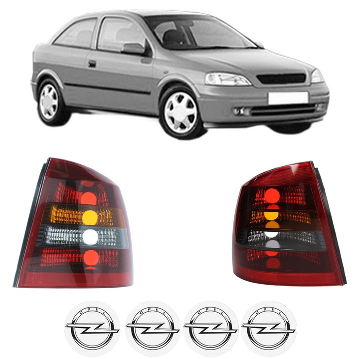 Set Stopuri Spate Stanga Dreapta OPEL ASTRA G Hatchback (T98) din 1998-2009, Auto, DEPO, 4x Stickere auto cu OPEL