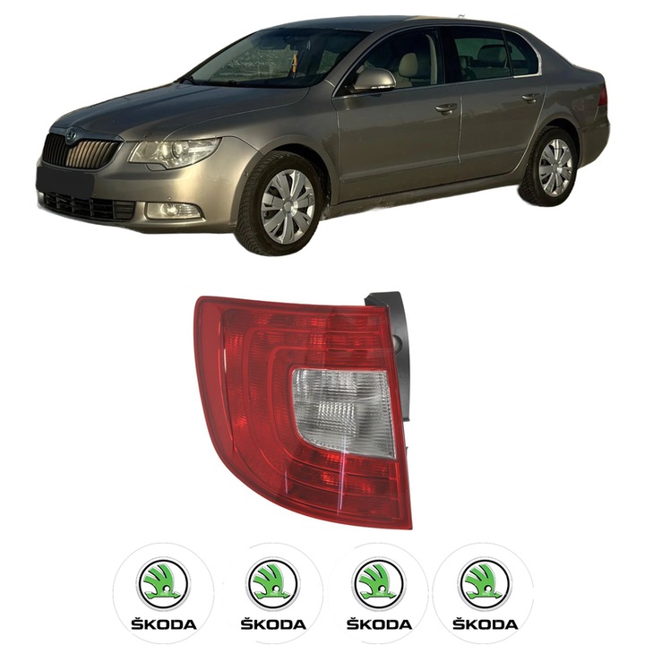 Lampa Stop Spate Stanga SKODA SUPERB II Estate (3T5) din 2009-2015, Auto, DEPO, 4x Stickere auto cu SKODA