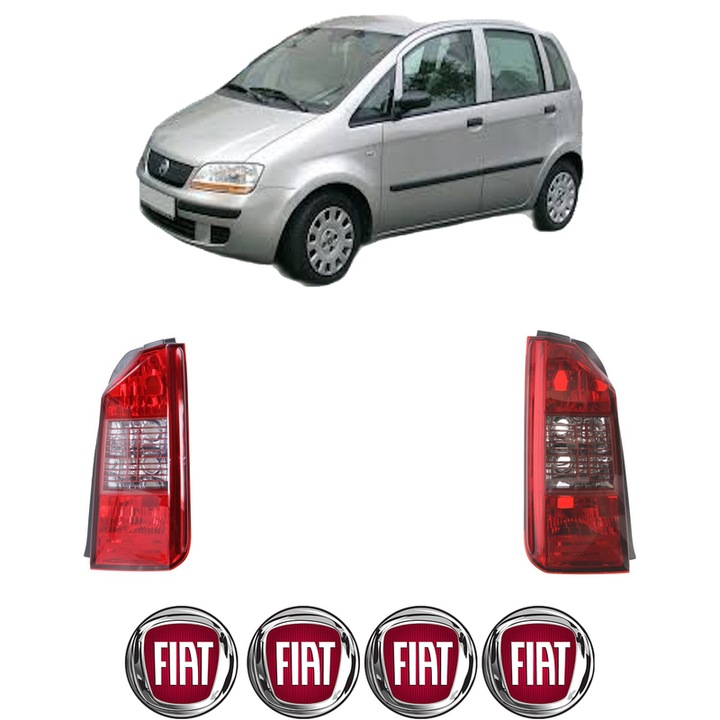 Set Stopuri Spate Stanga Dreapta FIAT IDEA Van (350_) din 2004-2012, Auto, DEPO, 4x Stickere auto cu FIAT