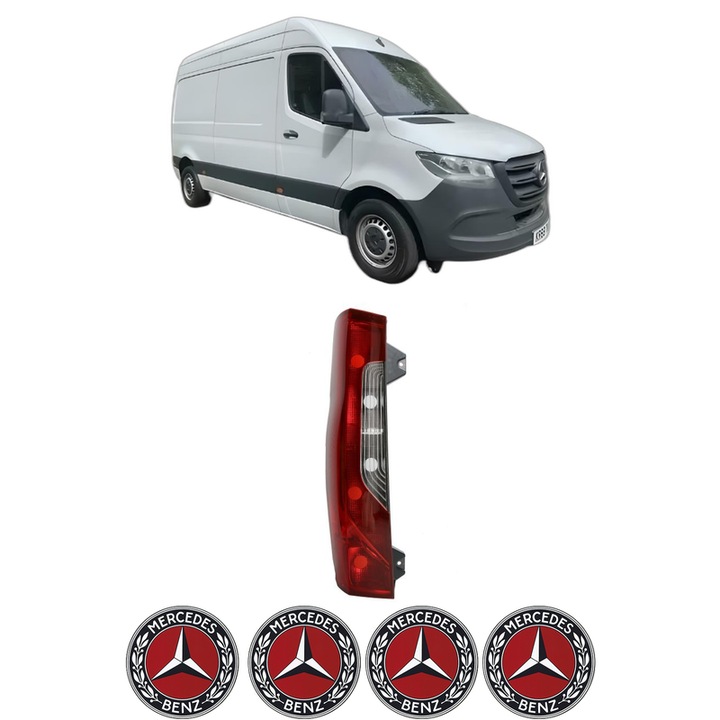Lampa Stop Spate Stanga MERCEDES-BENZ SPRINTER 3-t Van (B910) din 2018-2025, Auto, TYC, 4x Stickere auto cu MERCEDES-BENZ