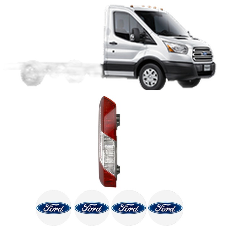 Lampa Stop Spate Stanga FORD TRANSIT V363 Platform/Chassis (FED, FFD) din 2013-2024, Auto, DEPO, 4x Stickere auto cu FORD