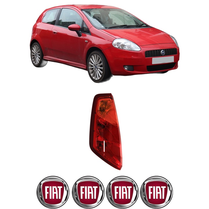 Lampa Stop Spate Stanga FIAT GRANDE PUNTO (199_) din 2005-2015, Auto, TYC, 4x Stickere auto cu FIAT