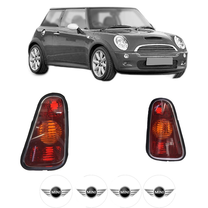 Set Stopuri Spate Stanga Dreapta MINI MINI (R50, R53) din 2001-2006, Auto, DEPO, 4x Stickere auto cu MINI