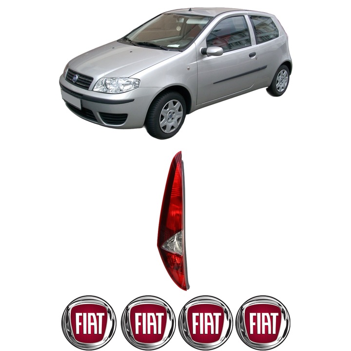 Lampa Stop Spate Stanga FIAT PUNTO Hatchback Van (188_) din 2000-2009, Auto, TYC, 4x Stickere auto cu FIAT