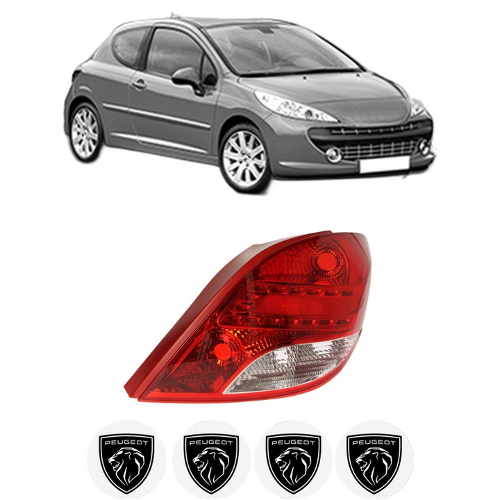 Lampa Stop Spate Dreapta PEUGEOT 207 (WA_, WC_) din 2006-2015, Auto, TYC, 4x Stickere auto cu PEUGEOT