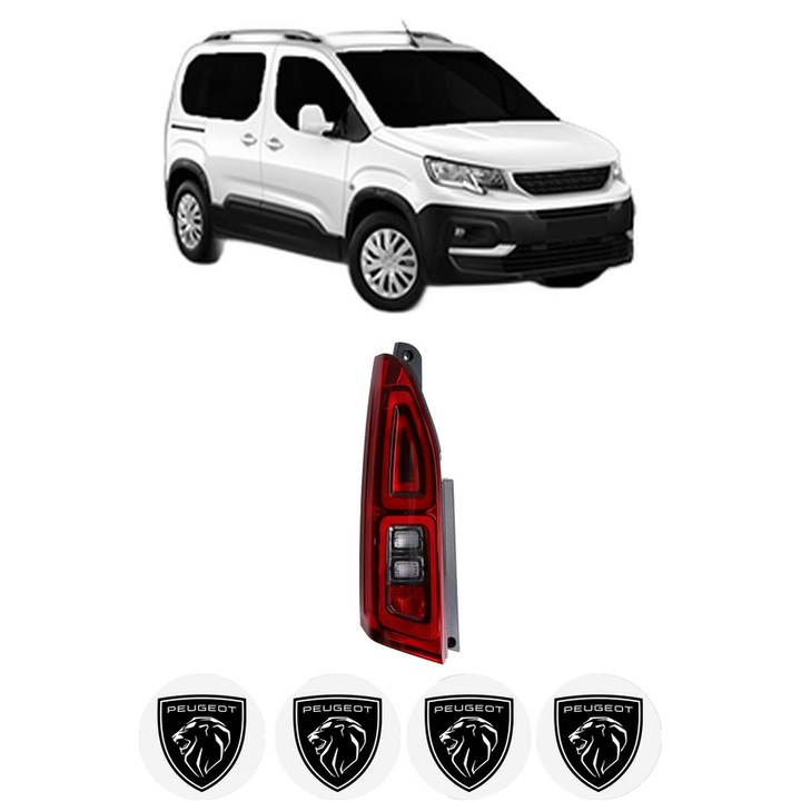 Lampa Stop Spate Stanga PEUGEOT RIFTER din 2018-2023, Auto, DEPO, 4x Stickere auto cu PEUGEOT