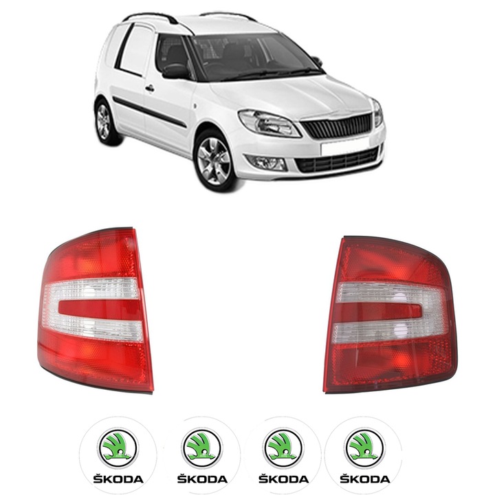 Set Stopuri Spate Stanga Dreapta SKODA FABIA I Praktik (6Y5) din 2000-2007, Auto, TYC, 4x Stickere auto cu SKODA