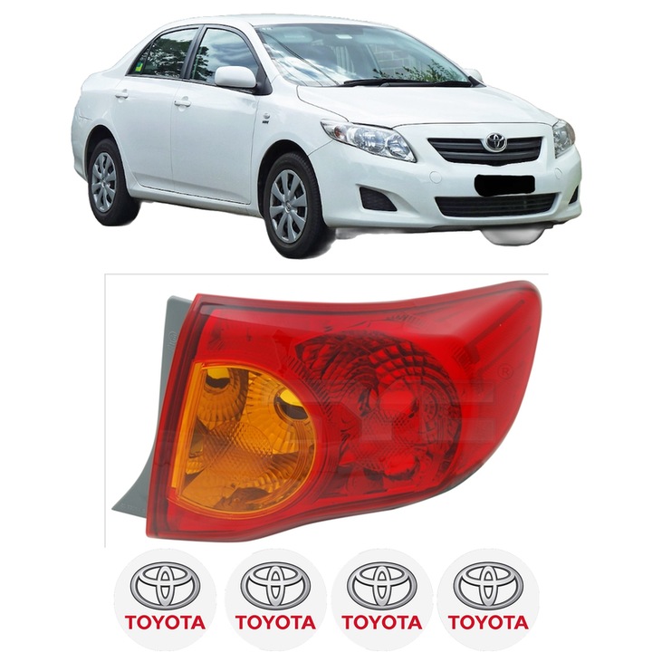 Lampa Stop Spate Dreapta TOYOTA COROLLA Saloon (_E15_) din 2006-2014, Auto, TYC, 4x Stickere auto cu TOYOTA