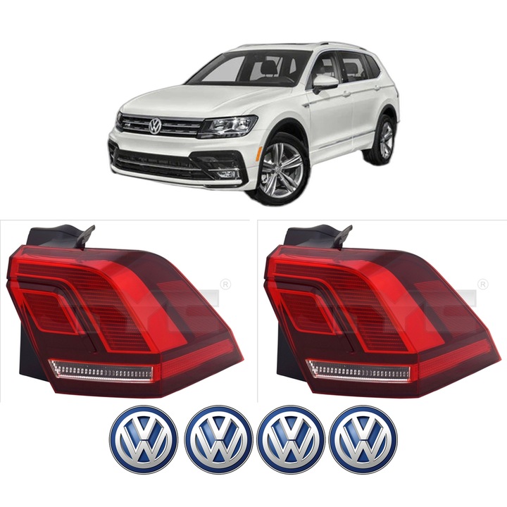 Set Stopuri Spate Stanga Dreapta Volkswagen TIGUAN (AD1, AX1) din 2016-2024, Auto, TYC, 4x Stickere auto cu Volkswagen