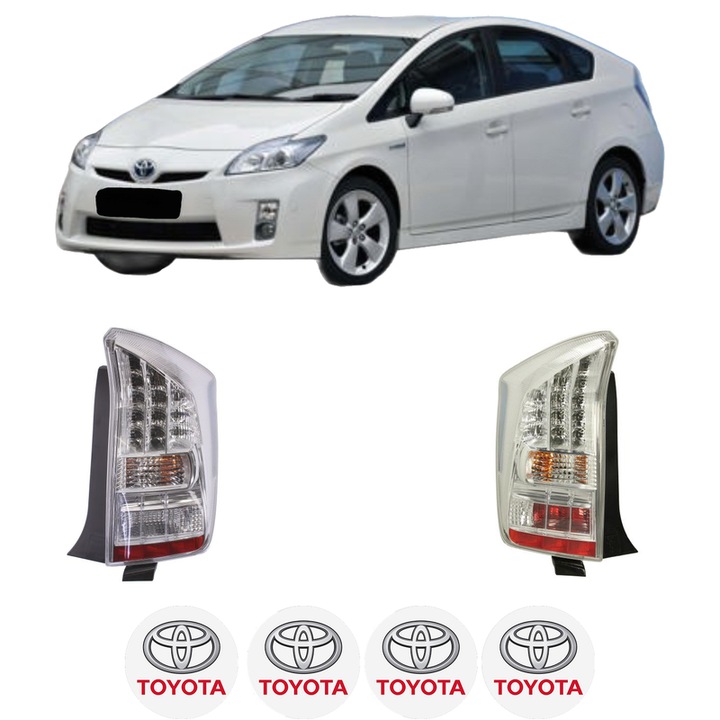 Set Stopuri Spate Stanga Dreapta TOYOTA PRIUS (_W3_) din 2008-2016, Auto, DEPO, 4x Stickere auto cu TOYOTA