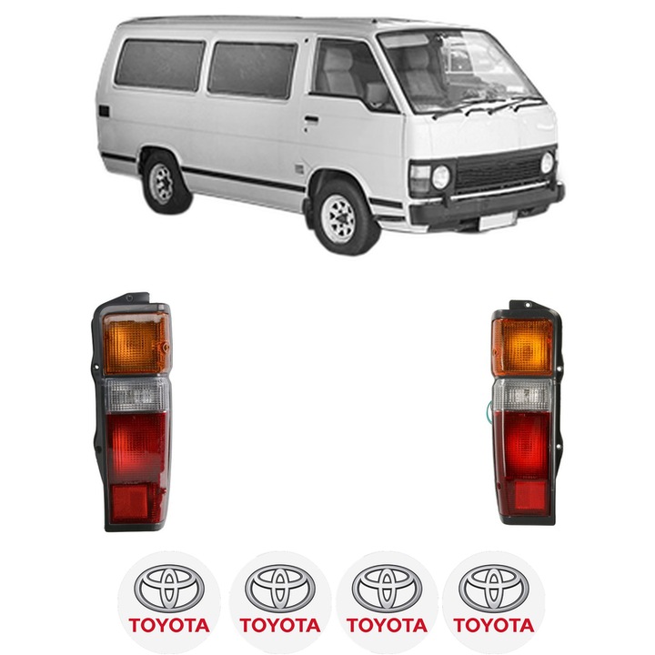 Set Stopuri Spate Stanga Dreapta TOYOTA HIACE III Bus (_H5_, _H6_, _H7_, _H8_, _H9_) din 1982-1989, Auto, DEPO, 4x Stickere auto cu TOYOTA