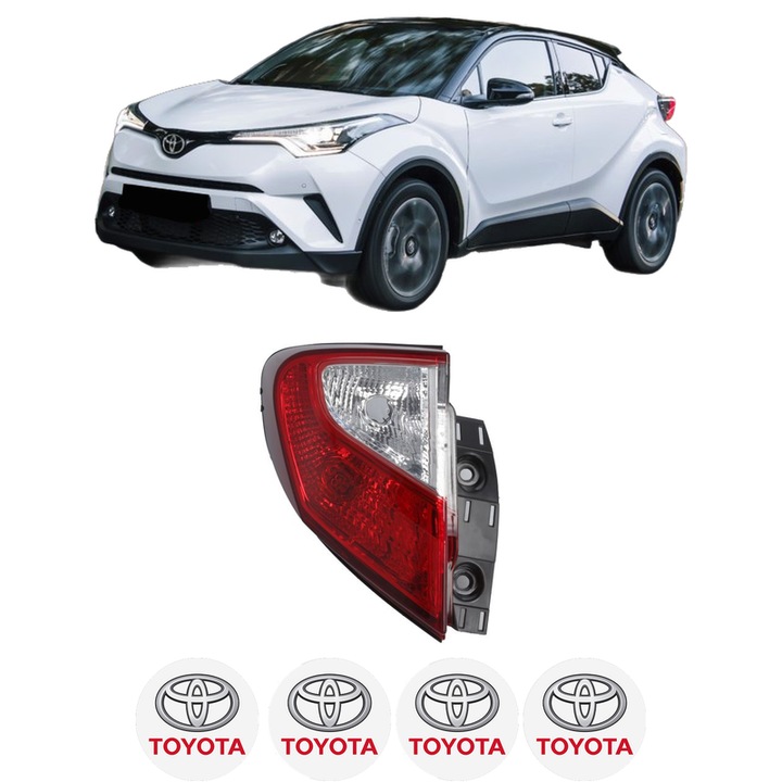 Lampa Stop Spate Stanga TOYOTA C-HR (_X1_) din 2016-2019, Auto, DEPO, 4x Stickere auto cu TOYOTA