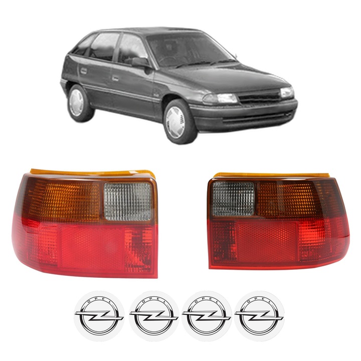 Set Stopuri Spate Stanga Dreapta OPEL ASTRA F CLASSIC Hatchback (T92) din 1998-2002, Auto, TYC, 4x Stickere auto cu OPEL