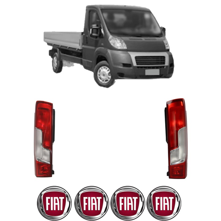 Set Stopuri Spate Stanga Dreapta FIAT DUCATO Platform/Chassis (250_) din 2006-2019, Auto, TYC, 4x Stickere auto cu FIAT