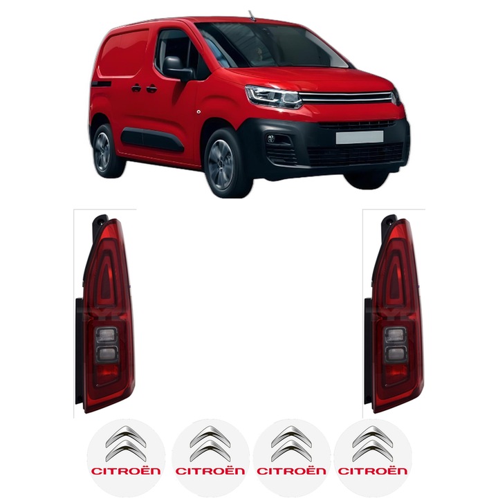 Set Stopuri Spate Stanga Dreapta CITROEN BERLINGO Box Body/MPV (K9) din 2018-2025, Auto, TYC, 4x Stickere auto cu CITROEN