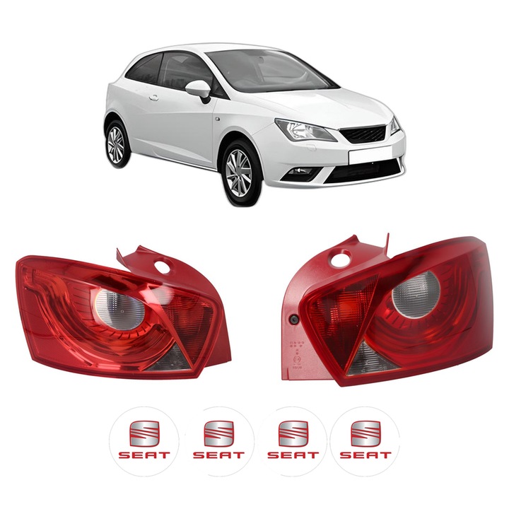 Set Stopuri Spate Stanga Dreapta SEAT IBIZA IV SC (6J1, 6P5) din 2008-2016, Auto, TYC, 4x Stickere auto cu SEAT