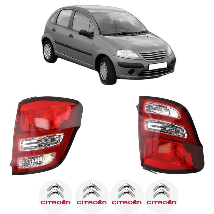 Set Stopuri Spate Stanga Dreapta CITROEN C3 I (FC_, FN_) din 2002-2012, Auto, DEPO, 4x Stickere auto cu CITROEN