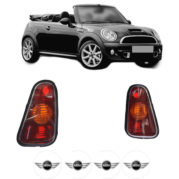 Set Stopuri Spate Stanga Dreapta MINI MINI Convertible (R52) din 2004-2008, Auto, DEPO, 4x Stickere auto cu MINI
