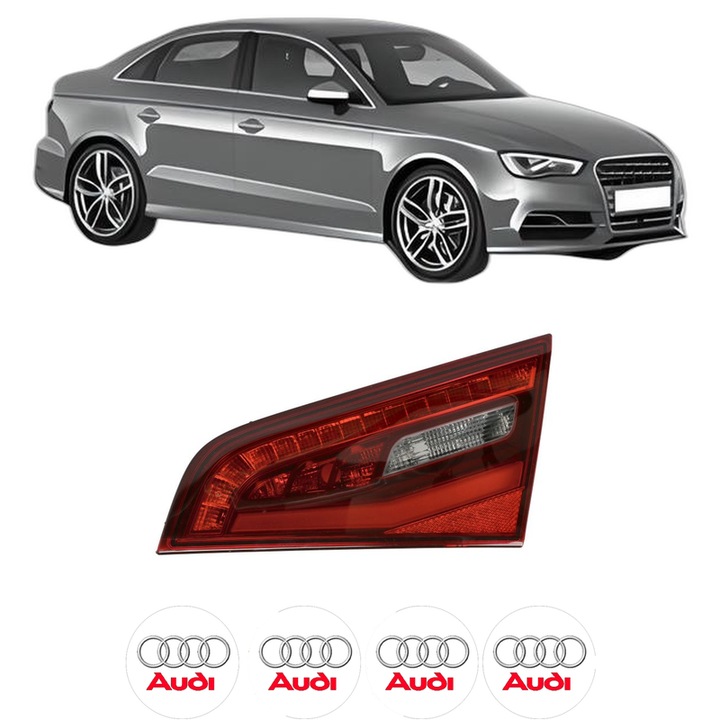 Lampa Stop Spate Dreapta AUDI A3 Limousine (8VS, 8VM) din 2013-2020, Auto, DEPO, 4x Stickere auto cu AUDI