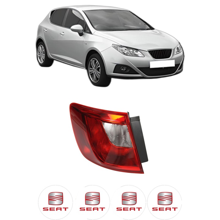 Lampa Stop Spate Stanga SEAT IBIZA IV (6J5, 6P1) din 2008-2017, Auto, TYC, 4x Stickere auto cu SEAT