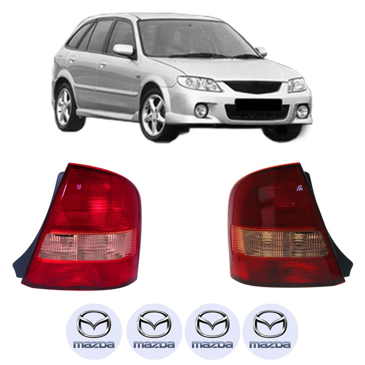 Set Stopuri Spate Stanga Dreapta MAZDA 323 F VI Hatchback (BJ) din 1998-2004, Auto, DEPO, 4x Stickere auto cu MAZDA