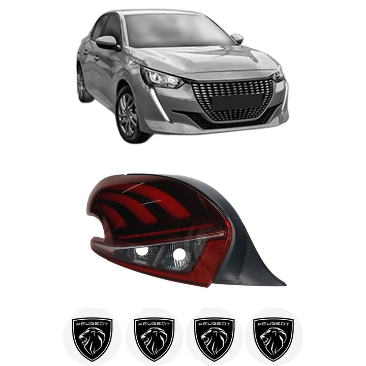 Lampa Stop Spate Stanga PEUGEOT 208 II (UB_, UP_, UW_, UJ_) din 2019-2023, Auto, DEPO, 4x Stickere auto cu PEUGEOT